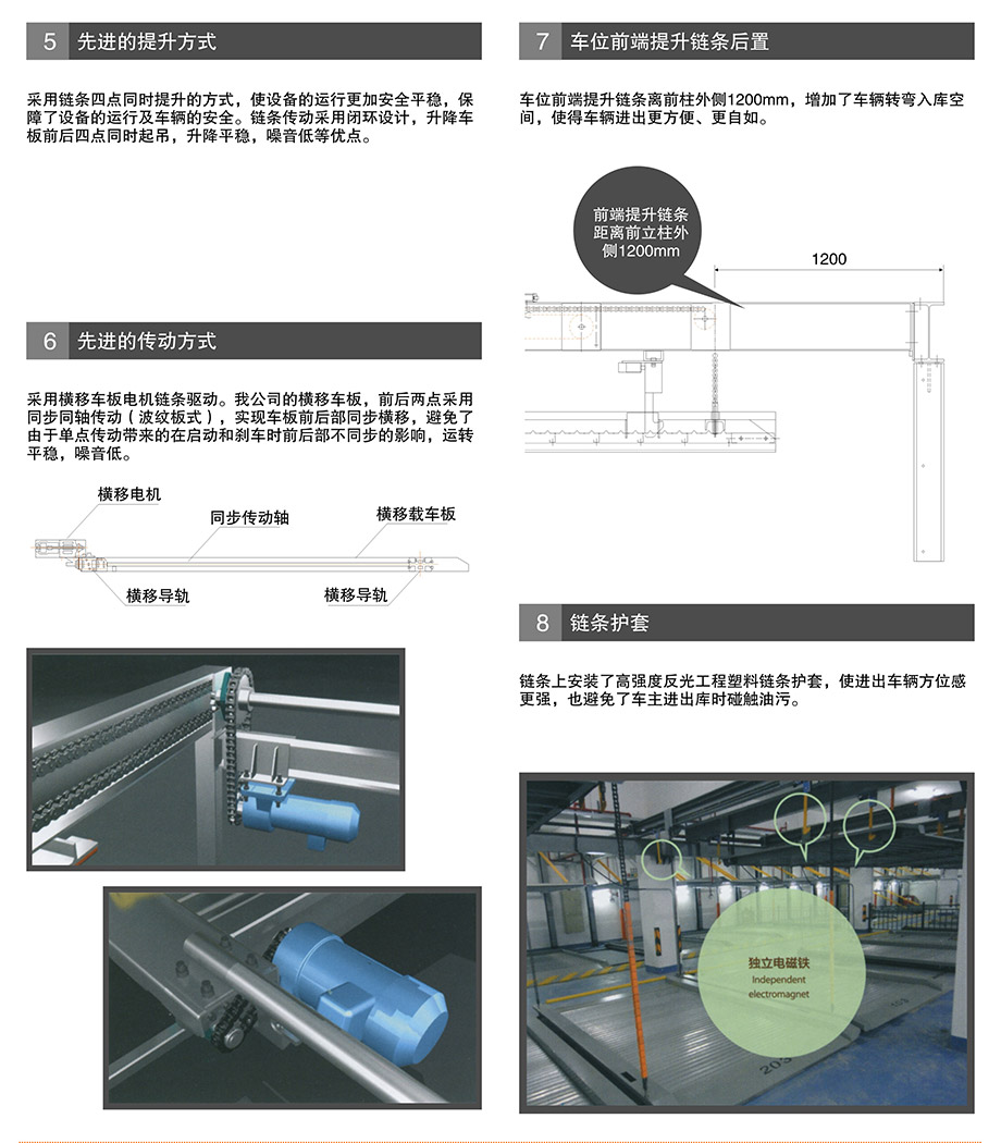 贵阳PSH4-D2负二正二地坑四层升降横移立体车位提升方式链条保护