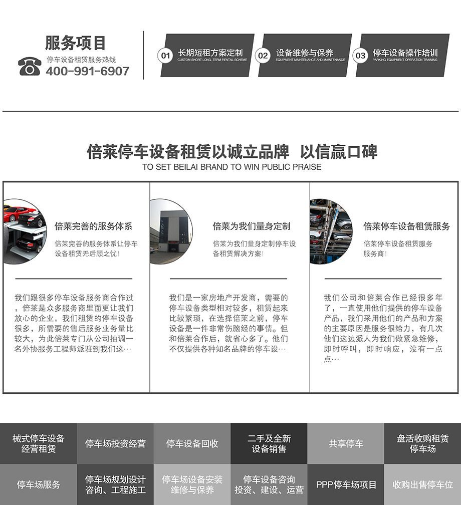 贵阳倍莱立体车库租赁以诚立品牌以信赢口碑